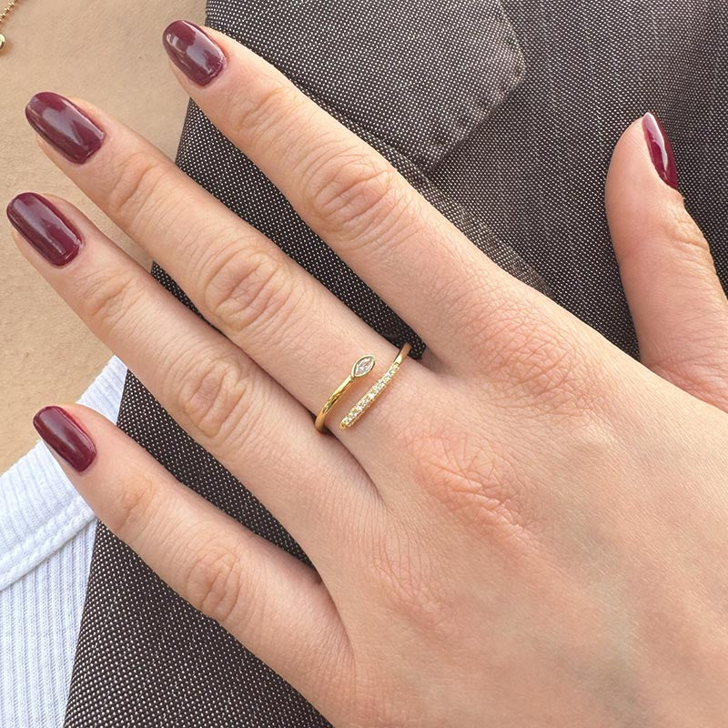 Person wearing Iris ring with close up shot of hand with more than half of hand showing