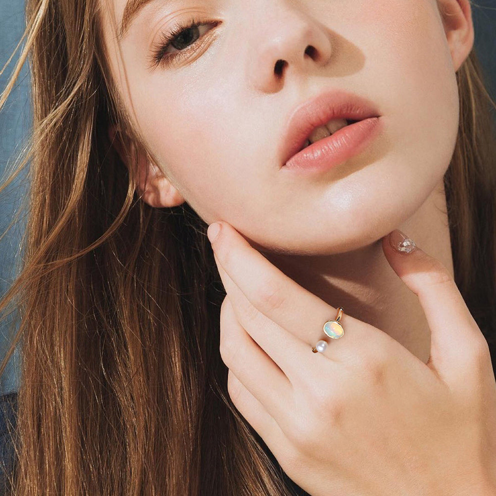 Qamaryn Opal Pearl Ring