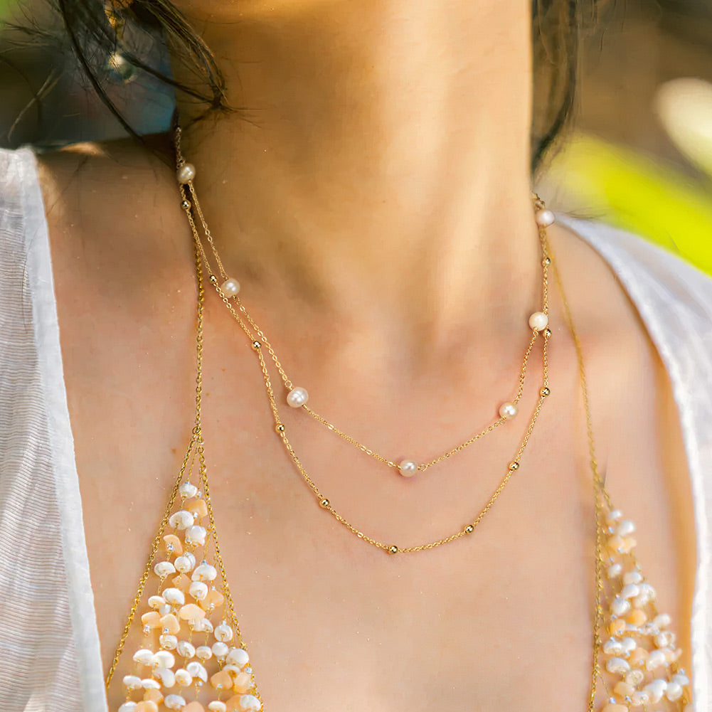 Pearl Doré Double Layer Necklace