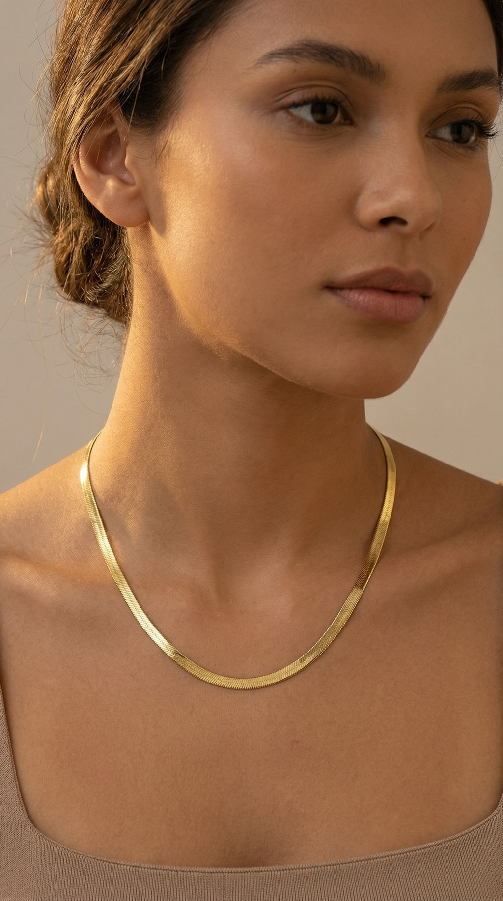 Statement Herringbone Chain Necklace