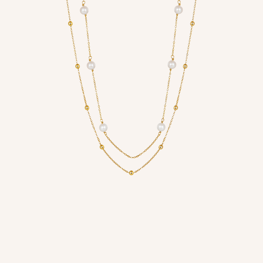 Pearl Doré Double Layer Necklace