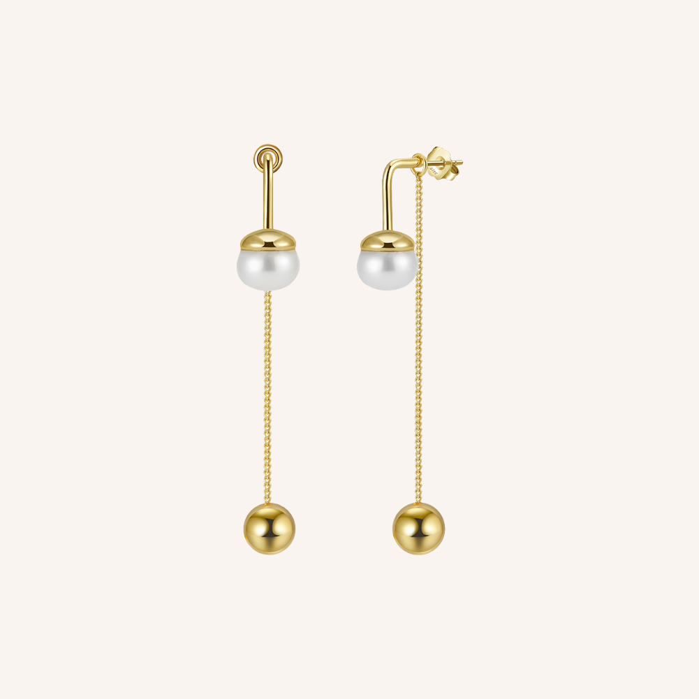 Dangling Pearl Drop Earrings