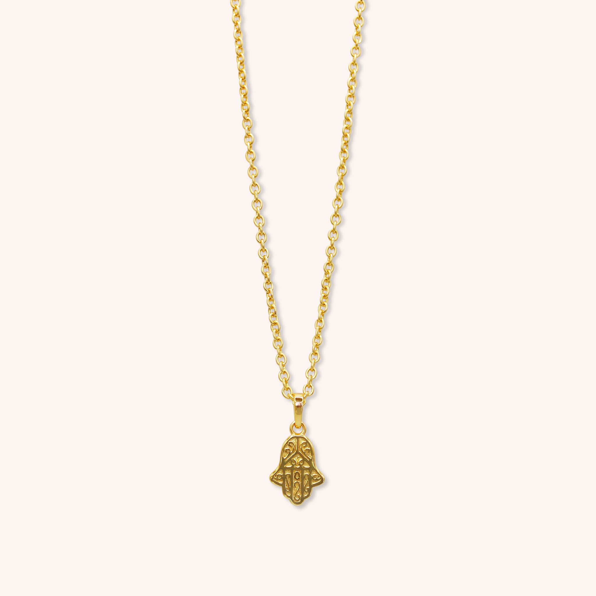 Mini gold hamsa necklace